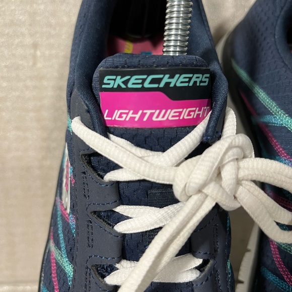 Skechers Lightweight Memory Foam Navy Lace-up Women's Sneakers Size 10 - Picture 5 of 8